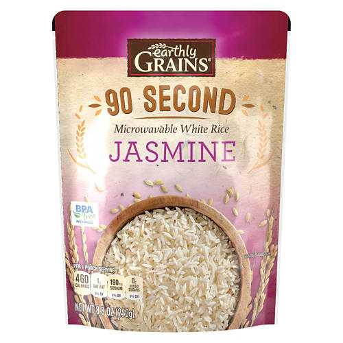 Earthly Grains Microwavable Jasmine White Rice, 8.8 oz